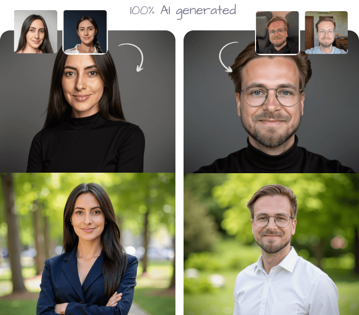 Professional headshot transformation